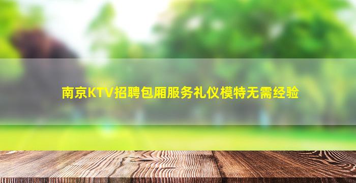 南京KTV招聘包厢服务礼仪模特无需经验